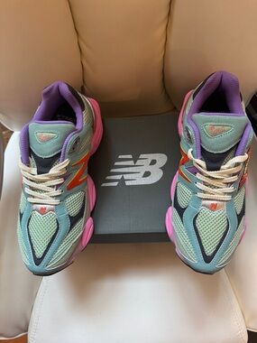 New Balance Pastel Mint & Pink Retro Runner with Purple Accents